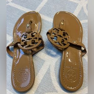 MILLER PATENT SANDAL - Tan Size 9